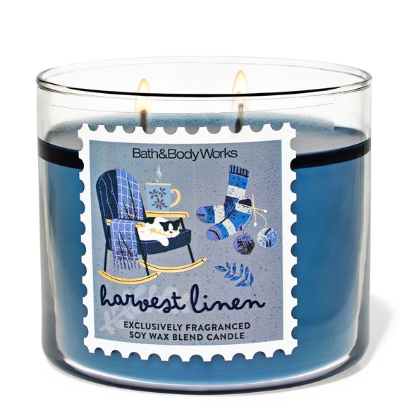 HARVEST LINEN 3 Wick Candle - Picture 2 of 4